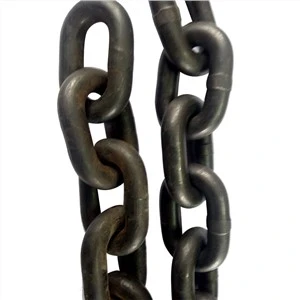 Fabricação de corrente Corrente de elo de liga de aço G80 25*75 mm Corrente de elevação preta
